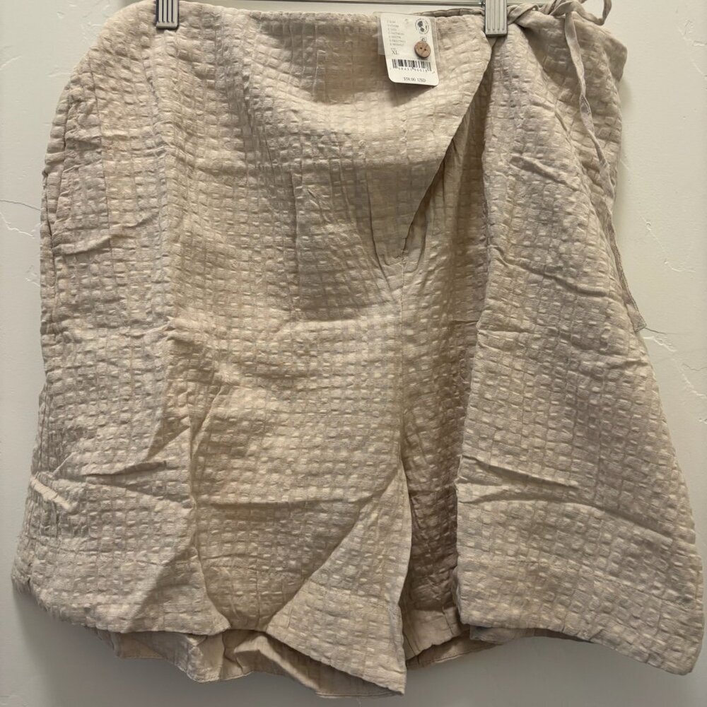 Free People Pucker Check Wrap Shorts NWT * - Picture 4 of 6